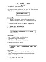 Bài giảng GRAMMAR NOTE UNIT 3