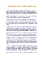 NHÀ NGHIÊN CỨU CHÈO HÀ VĂN CẦU