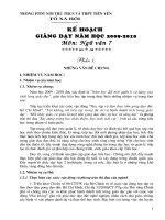 Kế Hoạch bộ môn Ngữ văn 7