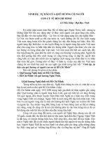 VINH DỰ, TỰ HÀO CỦA QUÊ HƯƠNG CÓ NGƯỜI CON ƯU TÚ HỒ CHÍ MINH