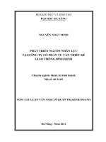 Phát triển nguồn nhân lực tại công ty cổ phần tư vấn thiết kế giao thông bình định 