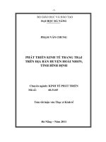 Phát triển kinh tế trang trại trên địa bàn huyện hoài nhơn, tỉnh bình định 