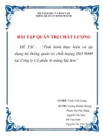 Báo cáo “Tình hình thực hiện và áp dụng hệ thống quản trị chất lượng ISO 9000 tại công ty cổ phần xi măng Sài Sơn