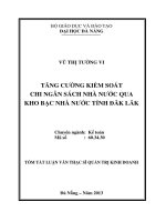 Tăng cường kiểm soát chi ngân sách nhà nước qua kho bạc nhà nước tỉnh đăk lăk 