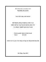 Mở rộng hoạt động cho vay tiêu dùng tại ngân hàng đầu tư và phát triển quảng nam 