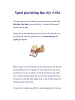 Người giàu không làm việc vì tiền