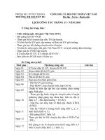 Bài soạn Lịch công tác tháng 11 năm 2010