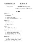 Bài soạn Toán hoc 10: Đề thi - Đáp án HK1 2010-2011