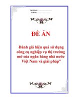Đánh giá hiệu quả sử dụng công cụ nghiệp vụ thị trường mở của ngân hàng nhà nước Việt Nam và giải pháp