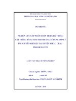 Nghiên cứu góp phần hoàn thiện hệ thống cây trồng hàng năm theo hướng sử dụng hợp lý tài nguyên khí hậu tại huyện khoái châu hưng yên 