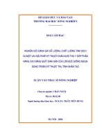 Luận văn nghiên cứu đánh giá số lượng, chất lượng tinh dịch và một vài giải pháp kỹ thuật chăn nuôi thú y góp phần nâng cao năng suất sinh sản của lợn đực giống ngoại 