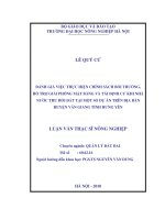 Đánh giá việc thực hiện chính sách bồi thường, hỗ trợ giải phóng mặt bằng và tái định cư khi nhà nước thu hồi đất tại một số dự án trên địa bàn huyện văn giang tỉnh hưng yên 