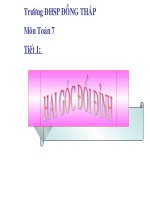 Bài giảng Góc đối đỉnh