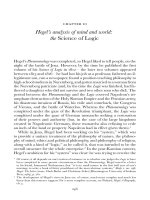 Hegel’s analysis of mind and world - the Science of Logic