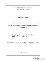 Chính sách marketing dịch vụ du lịch lữ hành nội địa tại công ty cổ phần petec bình định 