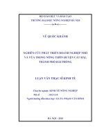 Nghiên cứu phát triển doanh nghiệp nhỏ và vừa trong nông thôn huyện cát hải, thành phố hải phòng 