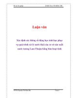 Luận văn Xác định các thông số động học sinh học phục  vụ quá trình xử lý nước thải của cơ sở sản xuất  nước tương Lam Thuận bằng bùn hoạt tính