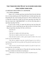 THựC TRạNG BảO ĐảM TIềN VAY tại CHI NHáNH NGÂN HàNG CÔNG THƯƠNG THANH XUÂN.