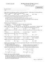 Đề KT HK 1 Lý 12 Hot