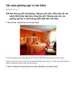 Bài soạn SẮC MÀU GIƯỜNG NGỦ VÀ SỨC KHỎE