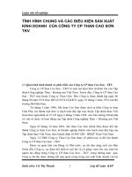 TÌNH HÌNH CHUNG VÀ CÁC ĐIỀU KIỆN SẢN XUẤT KINH DOANH  CỦA CÔNG TY CP THAN CAO SƠN TKV