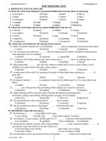 Trắc nghiệm tiếng anh 12 - first semester test