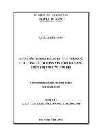 Giải pháp marketing cho sản phẩm gỗ của công ty cổ phần vinafor đà nẵng trên thị trường nội địa 
