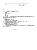 Bài soạn đế thi hkI vật lí 6