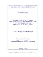 Nghiên cứu áp dụng kỹ thuật tiểu bậc thang kết hợp che phủ đất cho ngô trồng trên đất dốc huyện văn chấn tỉnh yên bái 