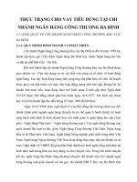 THỰC TRẠNG CHO VAY TIÊU DÙNG TẠI CHI NHÁNH NGÂN HÀNG CÔNG THƯƠNG BA ĐÌNH