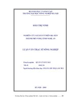Nghiên cứu giá đất ở trên địa bàn thành phố vinh, tỉnh nghệ an 