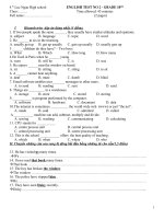 Bài soạn Kiem tra 1 tiet so 2-Tieng Anh 10CB-0988055990