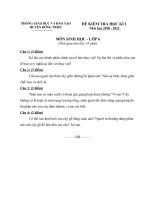 Bài giảng Đề thi HK 1 môn Sinh năm học 2010-2011