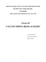 TIỂU LUẬN:VACCINE PHÒNG BỆNH AUJESZKY