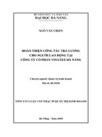 Hoàn thiện công tác trả lương cho người lao động tại công ty cổ phần vinatex đà nẵng 