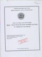 BÁO CÁO THỰC TẬP TÔT NGHIỆP : HẠCH TOÁN KẾ TOÁN TSCĐHH TẠI CÔNG TY TNHH TÂN VẠN THUẬN