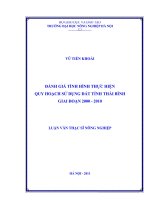 Luận văn đánh giá tình hình thực hiện quy hoạch sử dụng đất tỉnh thái bình giai đoạn 2000   2010 