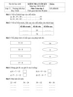 Bài soạn Đề KT Toán lớp 2 CKI