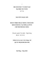 Hoàn thiện hoạt động chăm sóc khách hàng tại NHNo&PTNT chi nhánh hải châu 