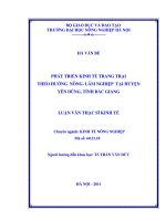 Luận văn phát triển kinh tế trang trại theo hướng nông lâm nghiệp tại huyện yên dũng, tỉnh bắc giang 