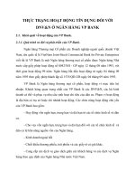 THỰC TRẠNG HOẠT ĐỘNG TÍN DỤNG ĐỐI VỚI DNV&N Ở NGÂN HÀNG VP BANK