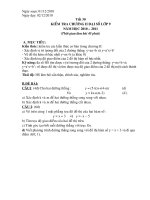 Gián án KT TOÁN CHƯƠNG II ĐẠI SỐ 9