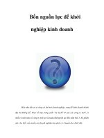 Bốn nguồn lực để khởi nghiệp kinh doanh