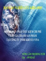 MỘT số BIỆN PHÁP TIẾT KIỆM CHI PHÍ và hạ GIÁ THÀNH sản PHẨM tại CÔNG TY TNHH KREVES VINA 