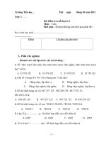 Bài soạn Bài kiểm tra Toán 4, cuối học kì 1 (phân hoá HS)