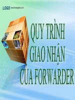QUY TRÌNH QUẢN TRỊ GIAO NHẬN của FOWARDER 