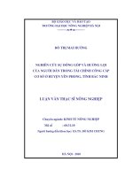 Luận văn nghiên cứu sự đóng góp và hưởng lợi của người dân trong tài chính công cấp cơ sở ở huyện yên phong, tỉnh bắc ninh 