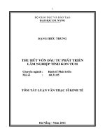 Thu hút vốn đầu tư phát triển lâm nghiệp tỉnh kon tum 