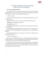 TÀI LIỆU HƯỚNG DẪN SỬ DỤNG  SHOP CHUYÊN NGHIỆP 