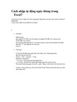 Tài liệu Cách nhập tự động ngày tháng trong Excel